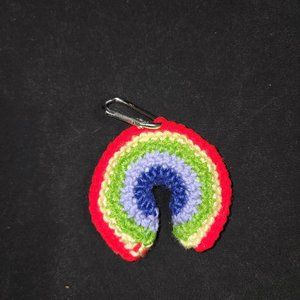 NWT Hand-Crafted Crocheted Rainbow Key Chain